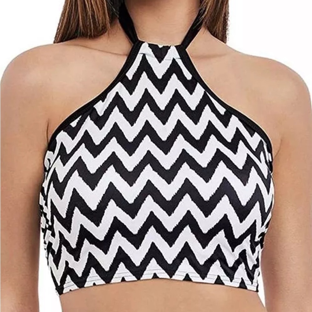 Freya Making Waves Hi-Neck Halter Swim Top NWT 34DDD!